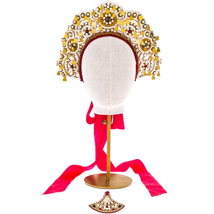 Exclusive author's work "Vologda wedding crown, XIX century" with a crosspiece
